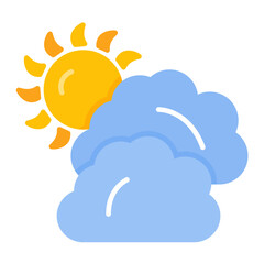 Cloudy Day Flat Multicolor Icon