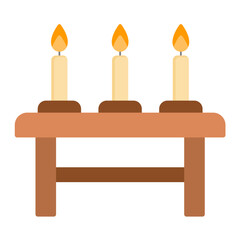 Candles Flat Multicolor Icon