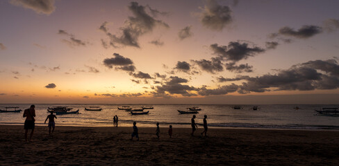 sunset on the sea of Bali Indonesia