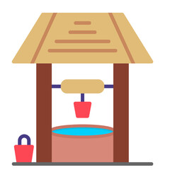 Desert Water Well Flat Multicolor Icon