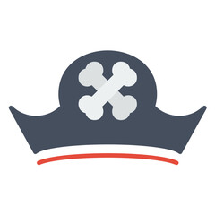 Pirate Hat Flat Multicolor Icon