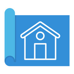 House Blueprint Flat Multicolor Icon