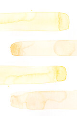 Watercolor template with stripes on white background isolated.