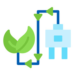 Energy Saving Flat Multicolor Icon