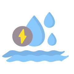 Hydroelectricity Flat Multicolor Icon