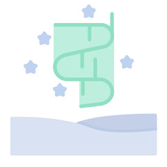 Aurora Borealis Flat Multicolor Icon