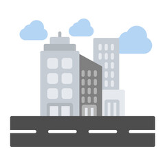 Obraz premium Cityscape Flat Multicolor Icon
