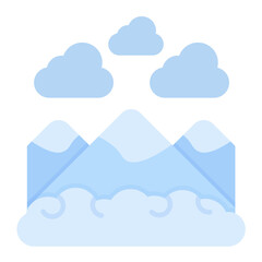 Snow Landscape Flat Multicolor Icon