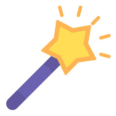 Magic Wand Flat Multicolor Icon