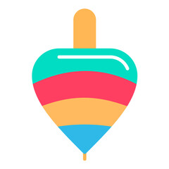 Spinning Top Flat Multicolor Icon