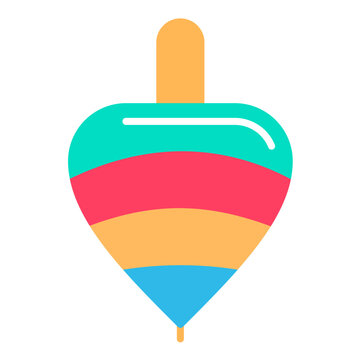 Spinning Top Flat Multicolor Icon