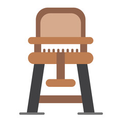 High Chair Flat Multicolor Icon