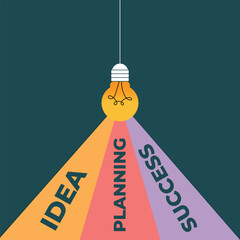 Vector success infographic with light bulb illustration