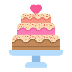 Cake Flat Multicolor Icon