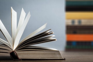Open Holy Bible book on the desk