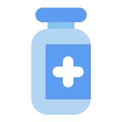 Obraz premium Pills Bottle Flat Multicolor Icon