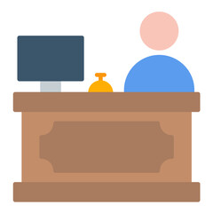 Reception Flat Multicolor Icon