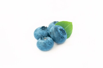 Blueberries on white background