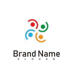 Obraz premium People and unity logo symbol icon concept