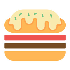 Cuban Sandwich Flat Multicolor Icon