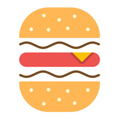 Burger Sandwich Flat Multicolor Icon
