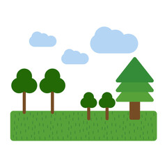 Forest Flat Multicolor Icon