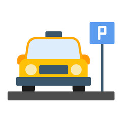 Parking Flat Multicolor Icon