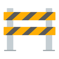 Road Obstruction Flat Multicolor Icon