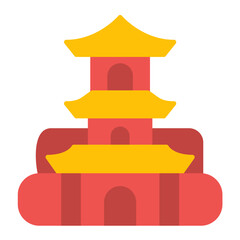 Stupa Flat Multicolor Icon