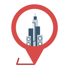 Dubai Location Flat Multicolor Icon