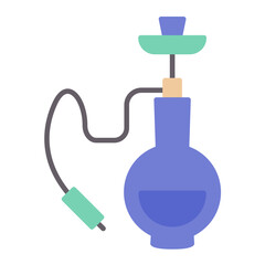 Fototapeta premium Hookah Flat Multicolor Icon