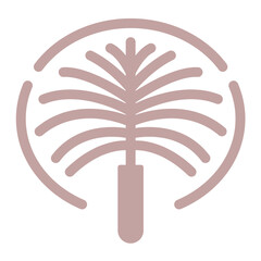 Palm Jumeirah Flat Multicolor Icon