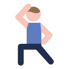 Aerobics Stand Flat Multicolor Icon