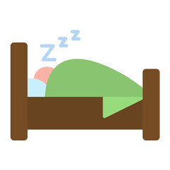 Sleeping Flat Multicolor Icon