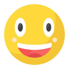Beaming Face with Smiling Eyes Flat Multicolor Icon