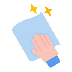 Wipe with Hand Flat Multicolor Icon