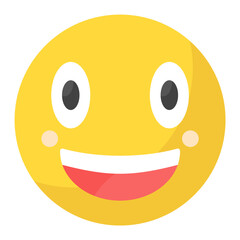 Grinning Face with Big Eyes Flat Multicolor Icon
