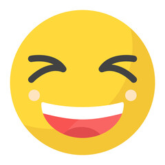 Grinning Squinting Face Flat Multicolor Icon