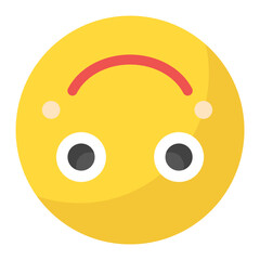 Upside Down Face Flat Multicolor Icon