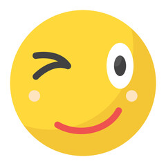 Winking Face Flat Multicolor Icon
