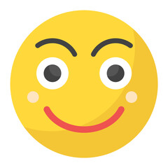 Slightly Smiling Face Flat Multicolor Icon