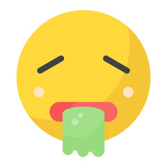 Face Vomiting Flat Multicolor Icon
