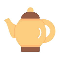 Tea Pot Flat Multicolor Icon