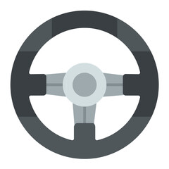 Fototapeta premium Steering Wheel Flat Multicolor Icon
