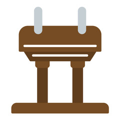 Vaulting Horse Flat Multicolor Icon