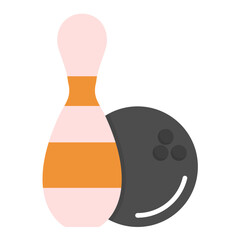 Bowling Flat Multicolor Icon