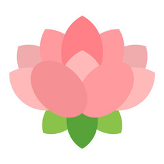 Lotus Flower Flat Multicolor Icon