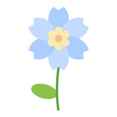 Alpine Forget Me Not Flat Multicolor Icon