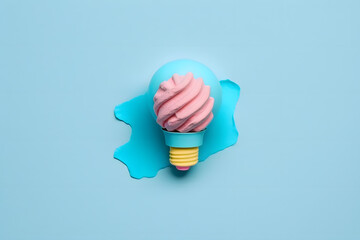 Single Light Bulb Idea Innovation Pink Clay