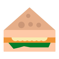 Sandwich Flat Multicolor Icon